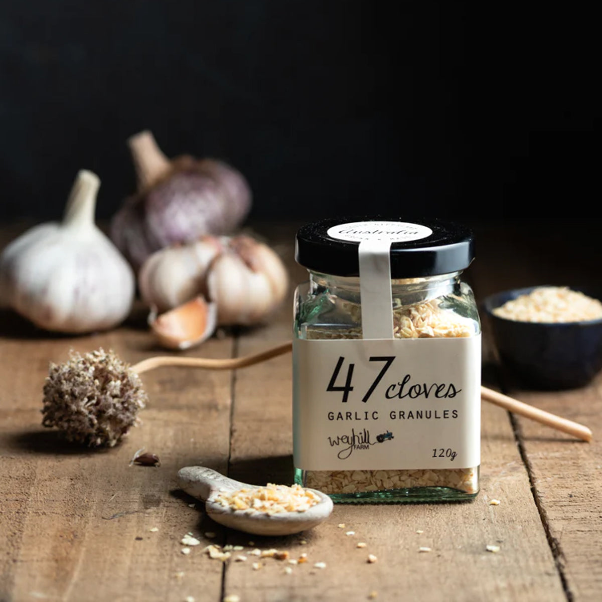 47 Cloves Garlic Granules 120g Jar | made in South Gippsland