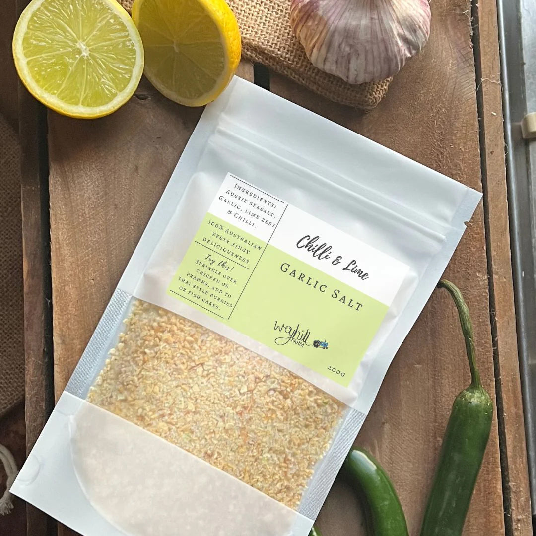 Chilli & Lime Garlic Salt 200g Pouch | made in South Gippsland