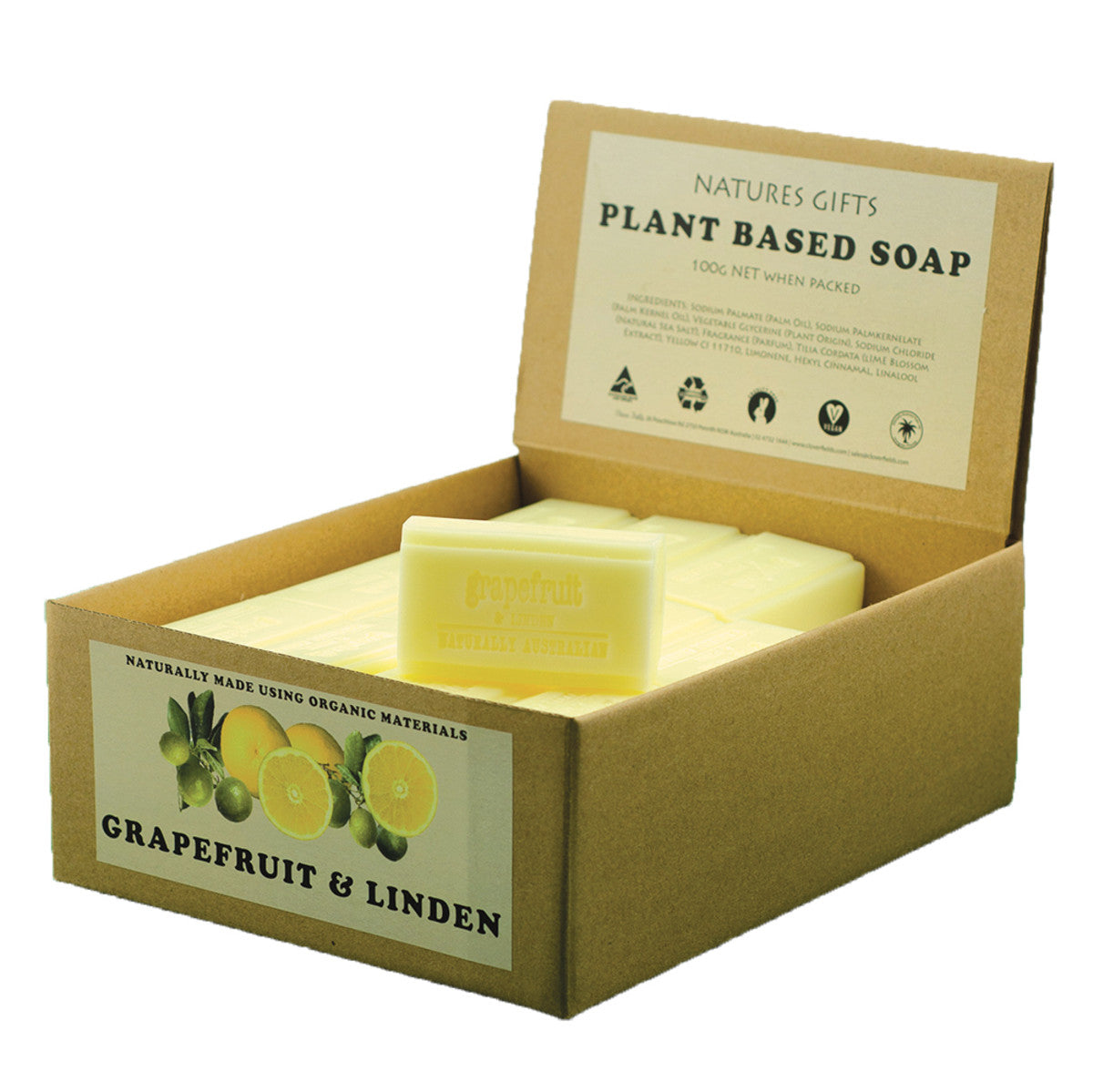 Plant Based Soap Grapefruit & Linden 100g - Made in Australia