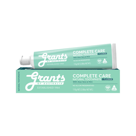 Grants Natural Toothpaste Complete Care + Fluoride with Aloe Vera & Mint 110g | made in Australia