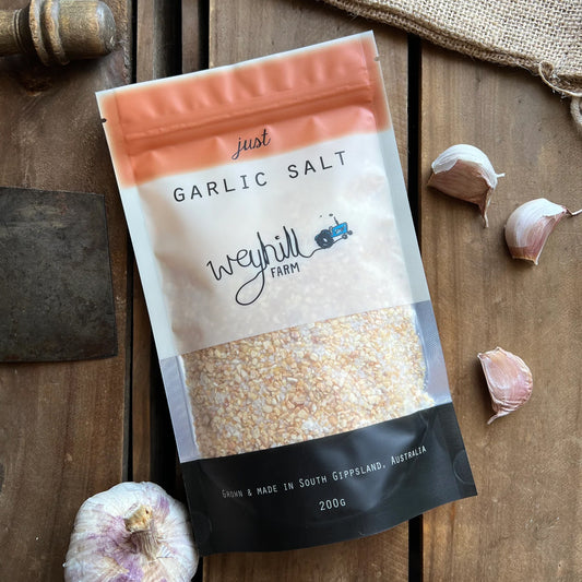 Just Garlic Salt 200g Pouch | made in South Gippsland