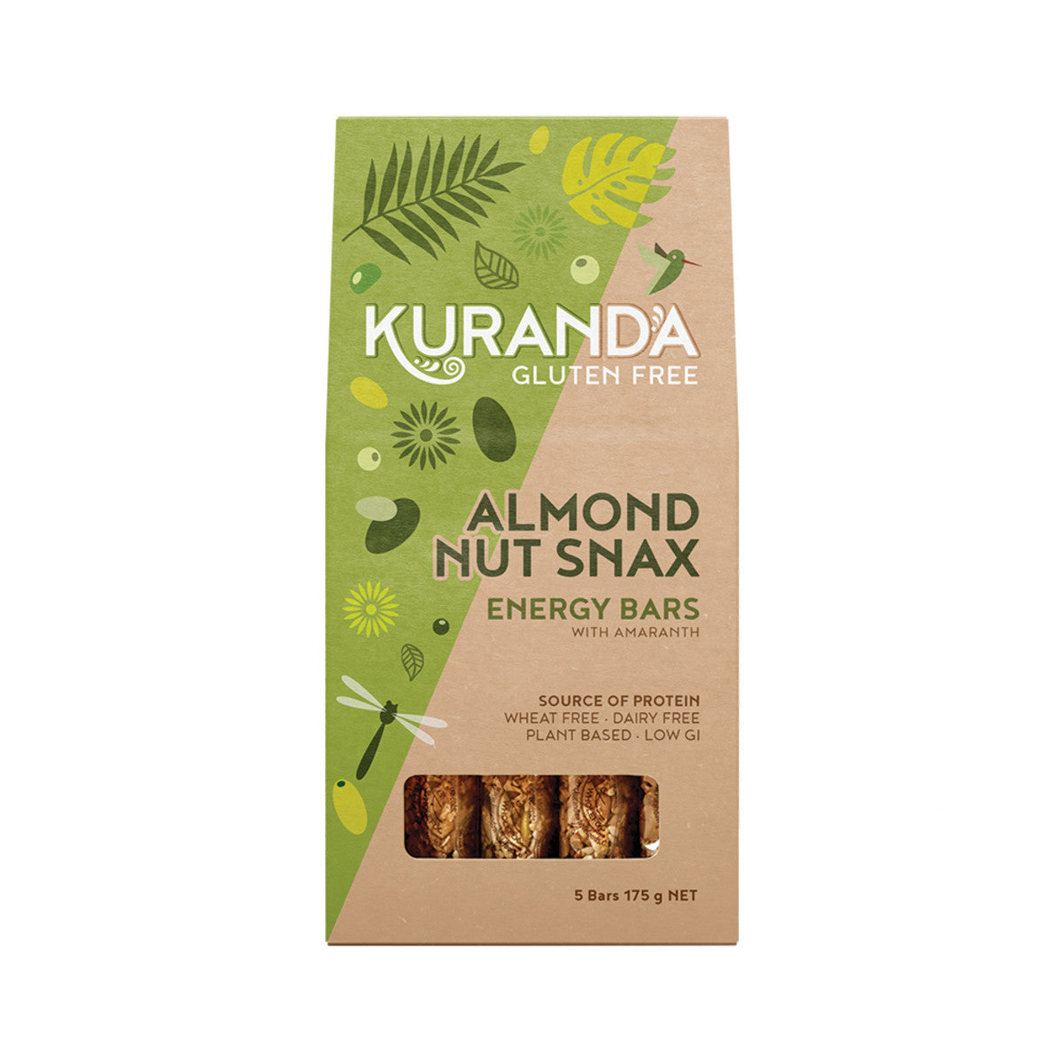 (SALE Best Before 30/05/2024) Gluten Free Energy Bars Almond Nut Snax 35g x 5 Pack | made in Australia