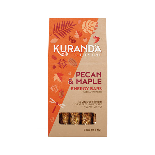 Gluten Free Energy Bars Pecan & Maple 35g x 5 Pack | made in Australia