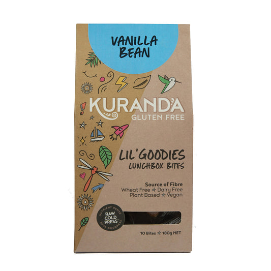 Gluten Free Lil' Goodies Lunchbox Bites Vanilla Bean 18g x 10 Pack | made in Australia