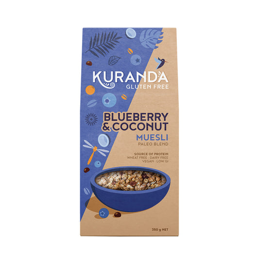 Gluten Free Muesli Blueberry & Coconut (Paleo Blend) 350g | made in Australia