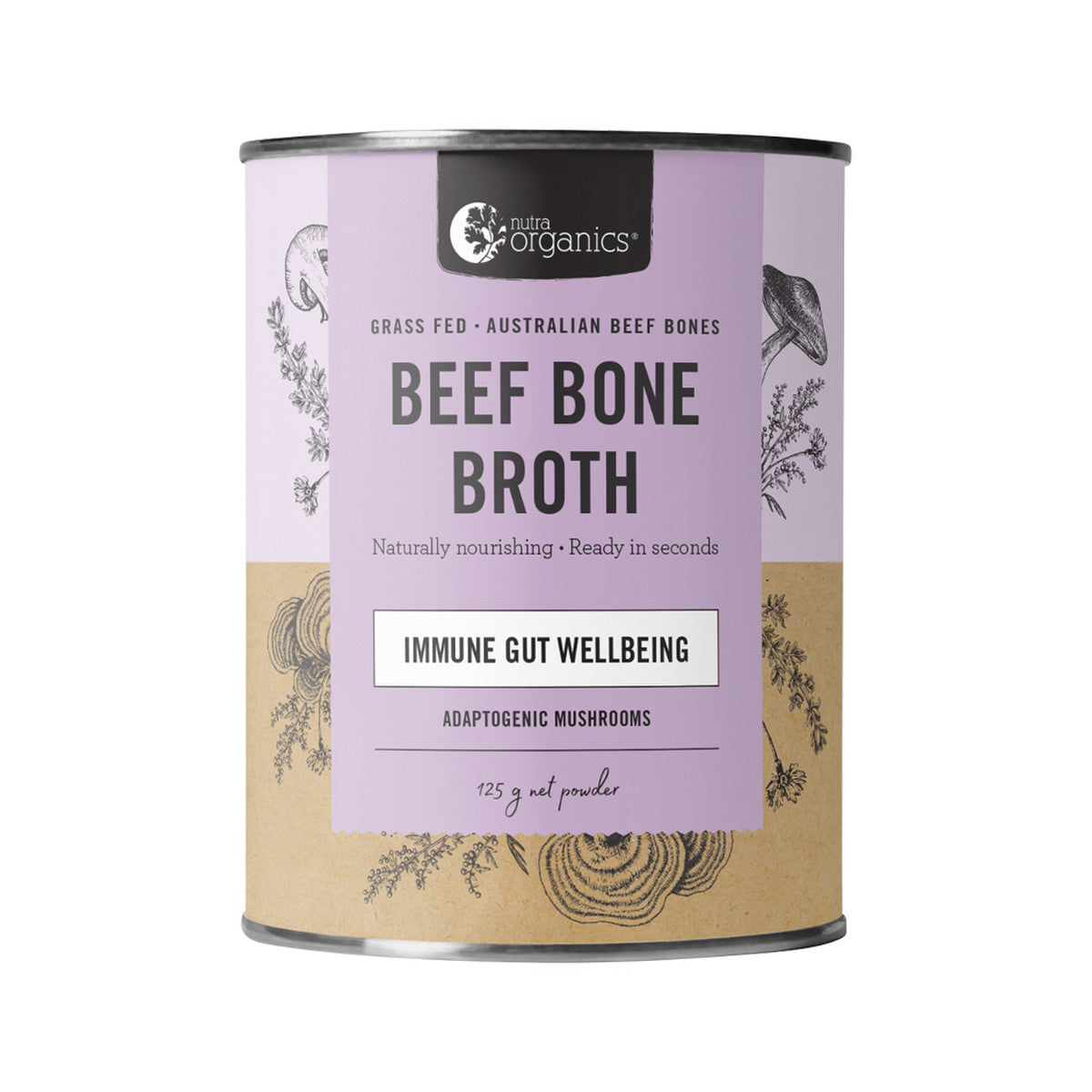 Bone Broth Beef Adaptogenic Mushrooms 125g | made in Melbourne