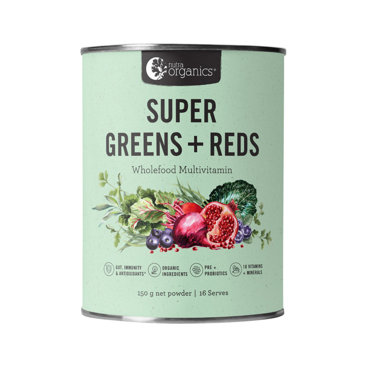 Organic Super Greens + Reds (Wholefood Multivitamin) 150g | made in Australia