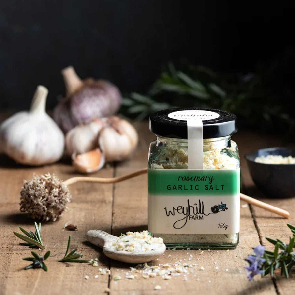 Rosemary Garlic Salt 150g Jar | made in South Gippsland