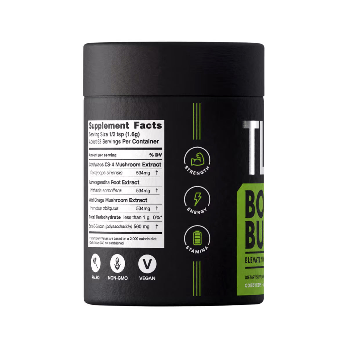 TLXR Body Build Blend Organic (Cordyceps Ashwagandha Chaga) 100g | packaged in Melbourne