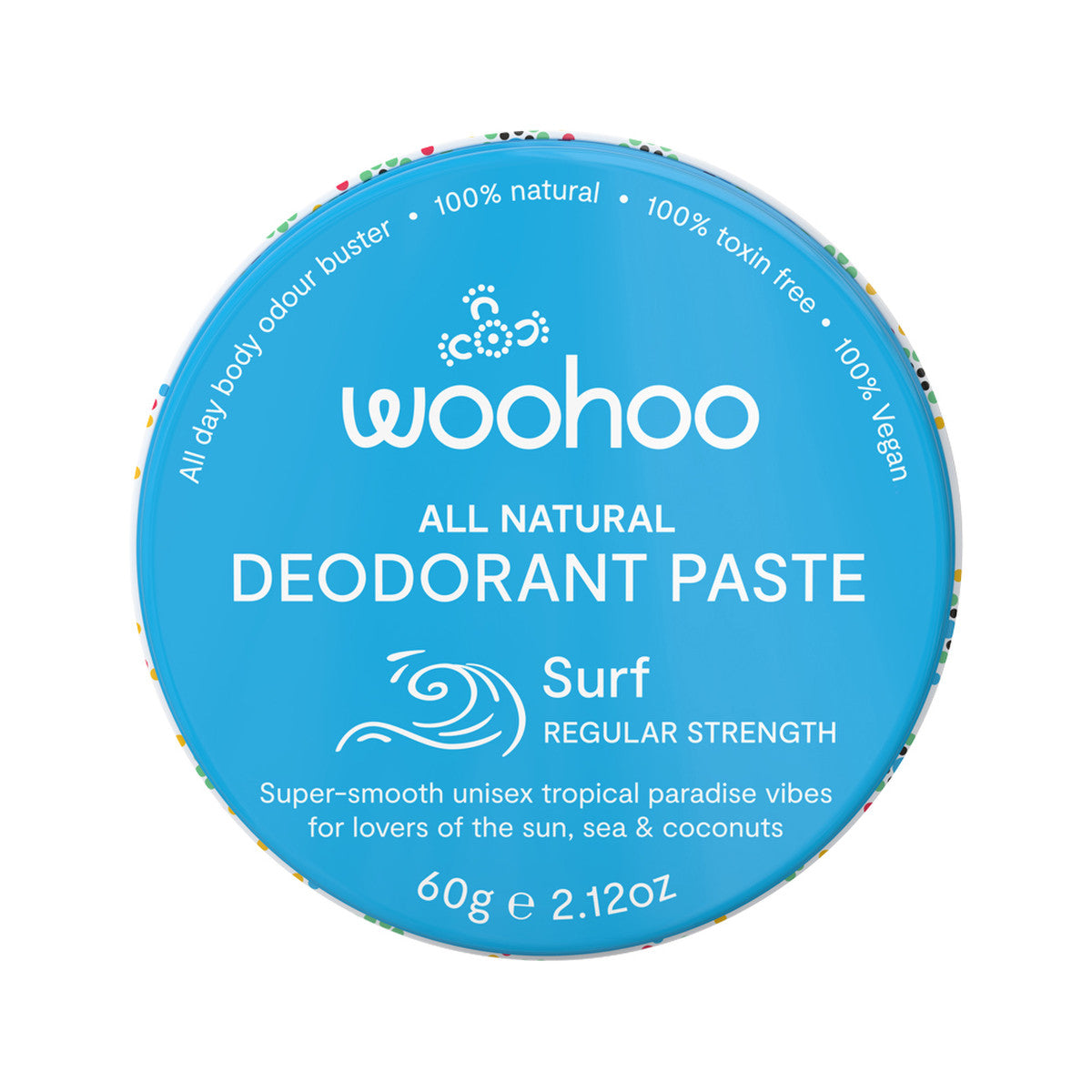 Woohoo Deodorant Paste Surf (Regular Strength) Tin 60g | made in Australia