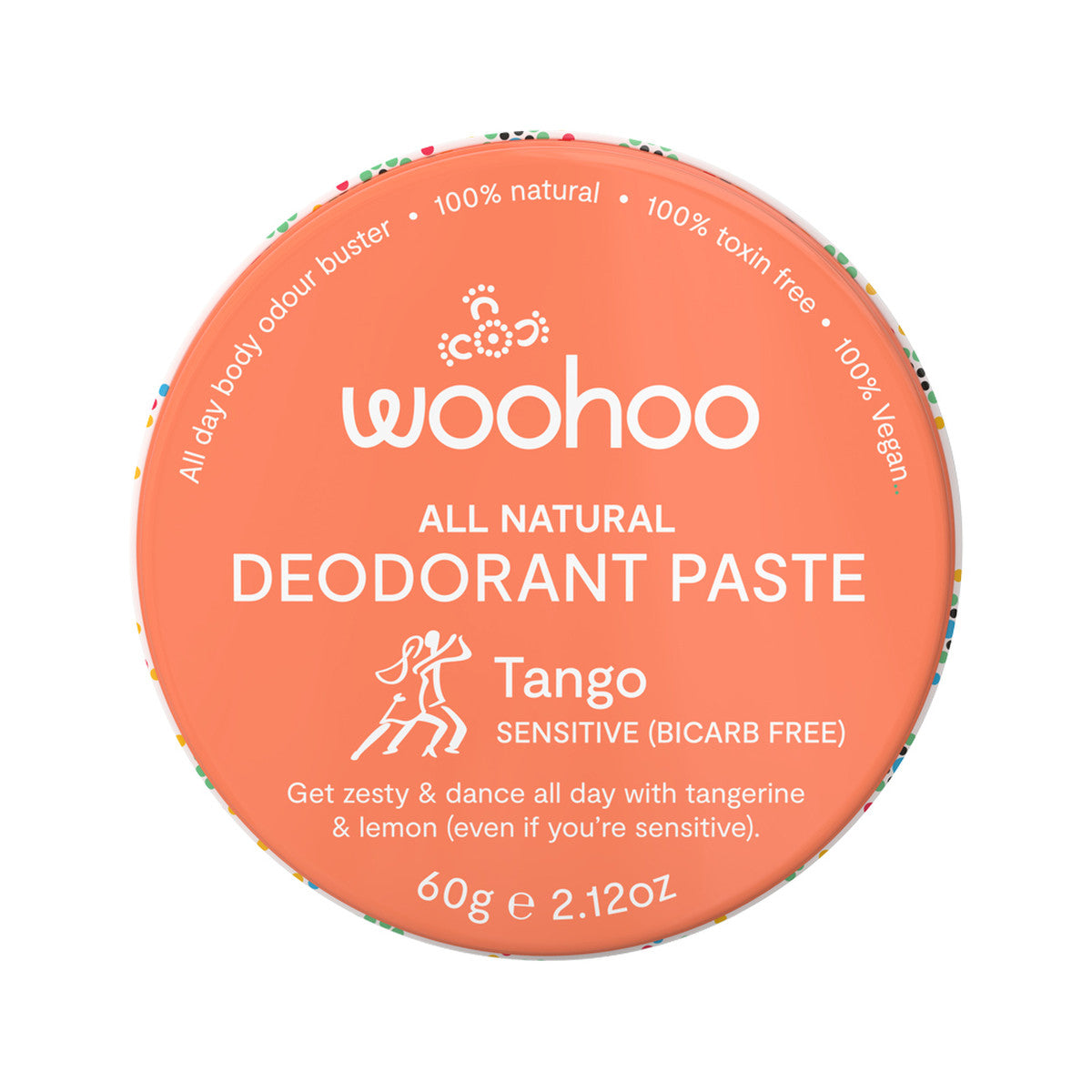 Woohoo Deodorant Paste Tango (Sensitive Bicarb Free) Tin 60g | made in Australia