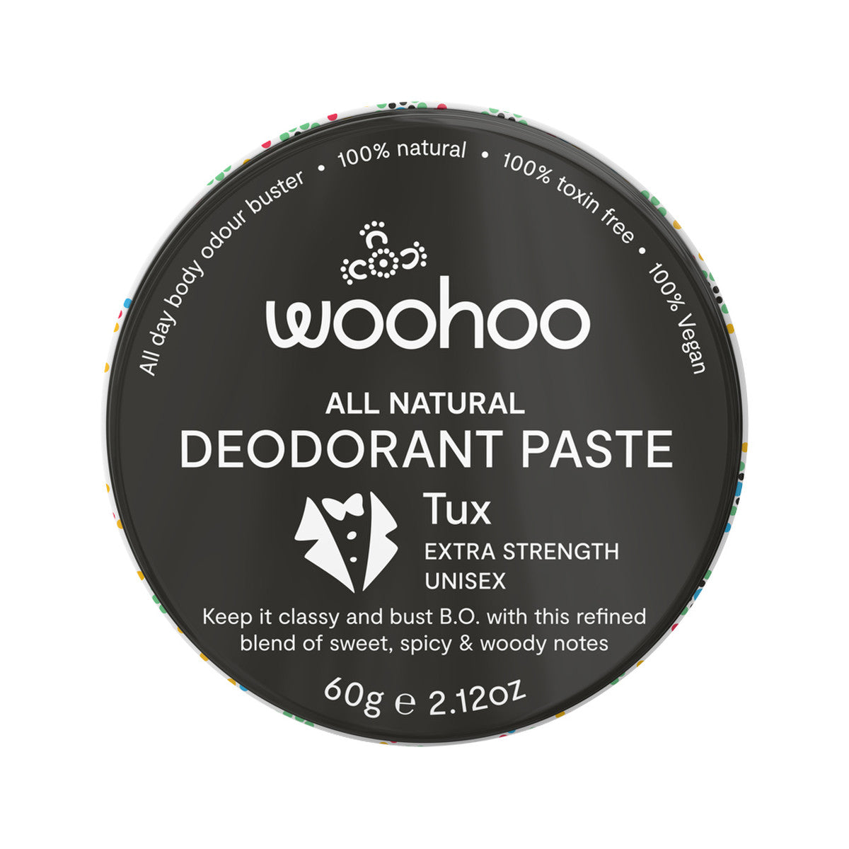 Woohoo Deodorant Paste Tux (Extra Strength) Tin 60g | made in Australia