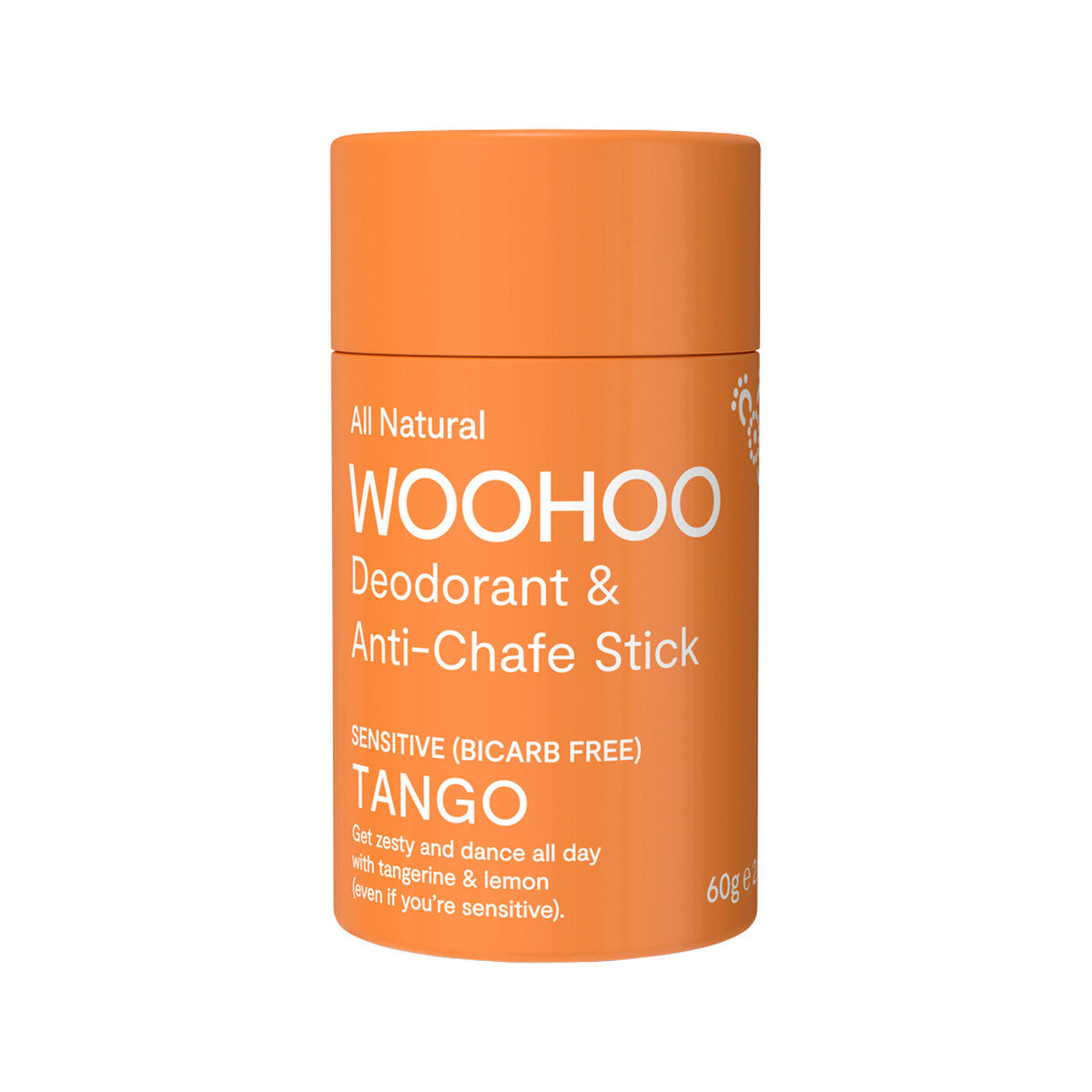 Woohoo Deodorant & Anti-Chafe Stick Tango (Sensitive Bicarb Free) 60g | made in Australia