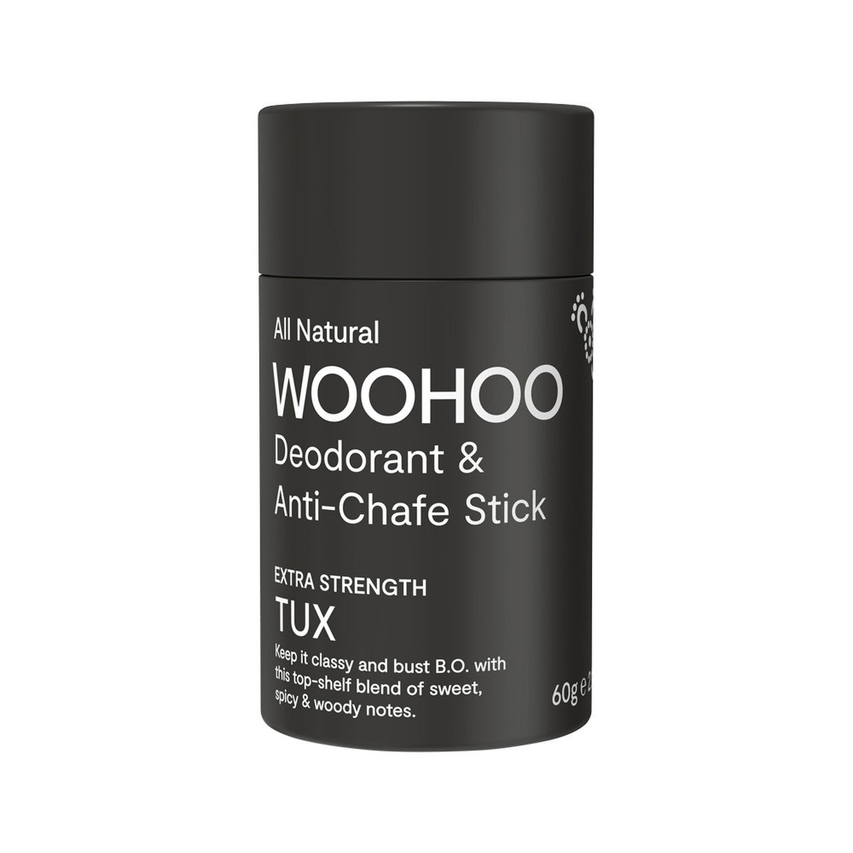 Woohoo Deodorant & Anti-Chafe Stick Tux (Extra Strength) 60g | made in Australia