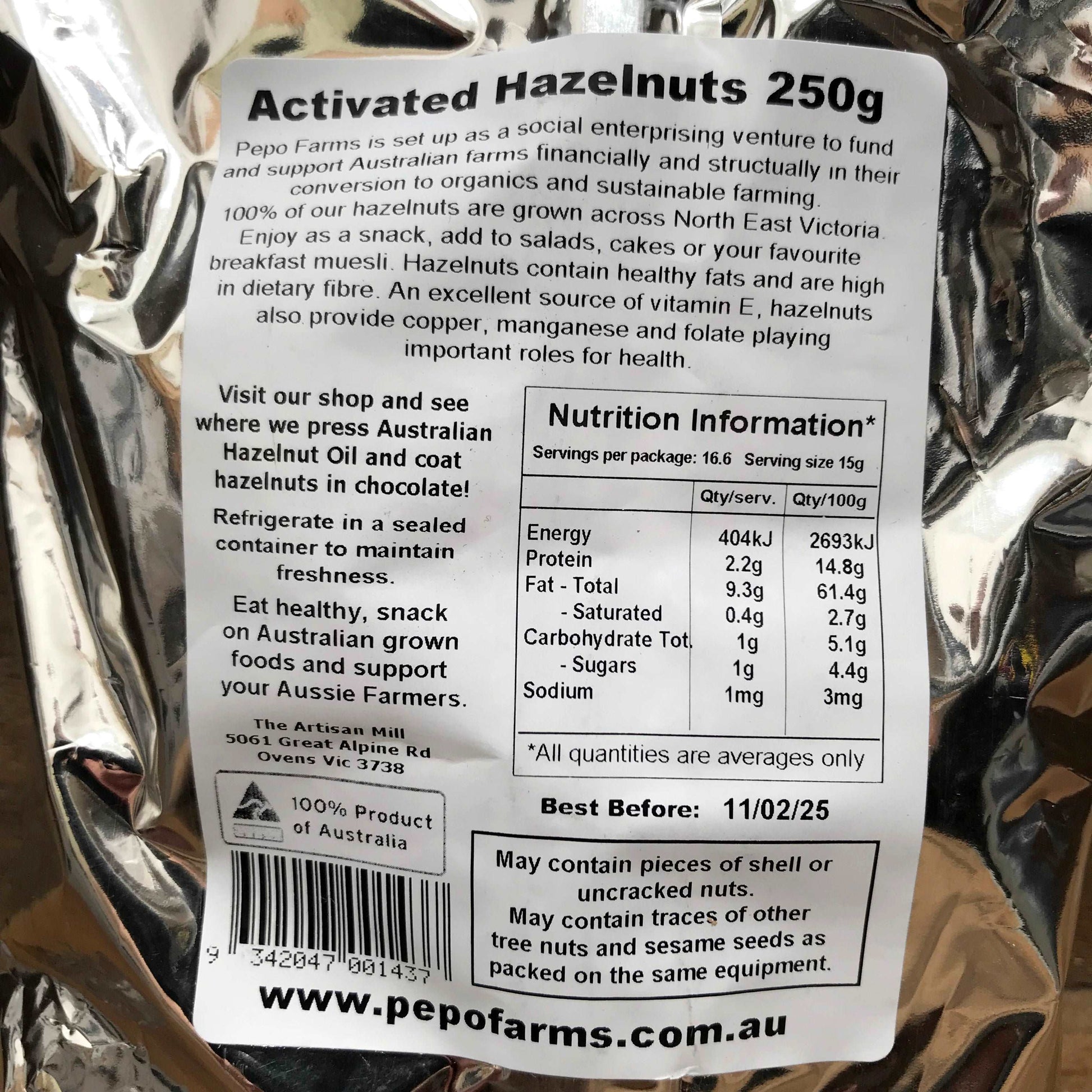 Hazelnuts Raw - 100% Australian