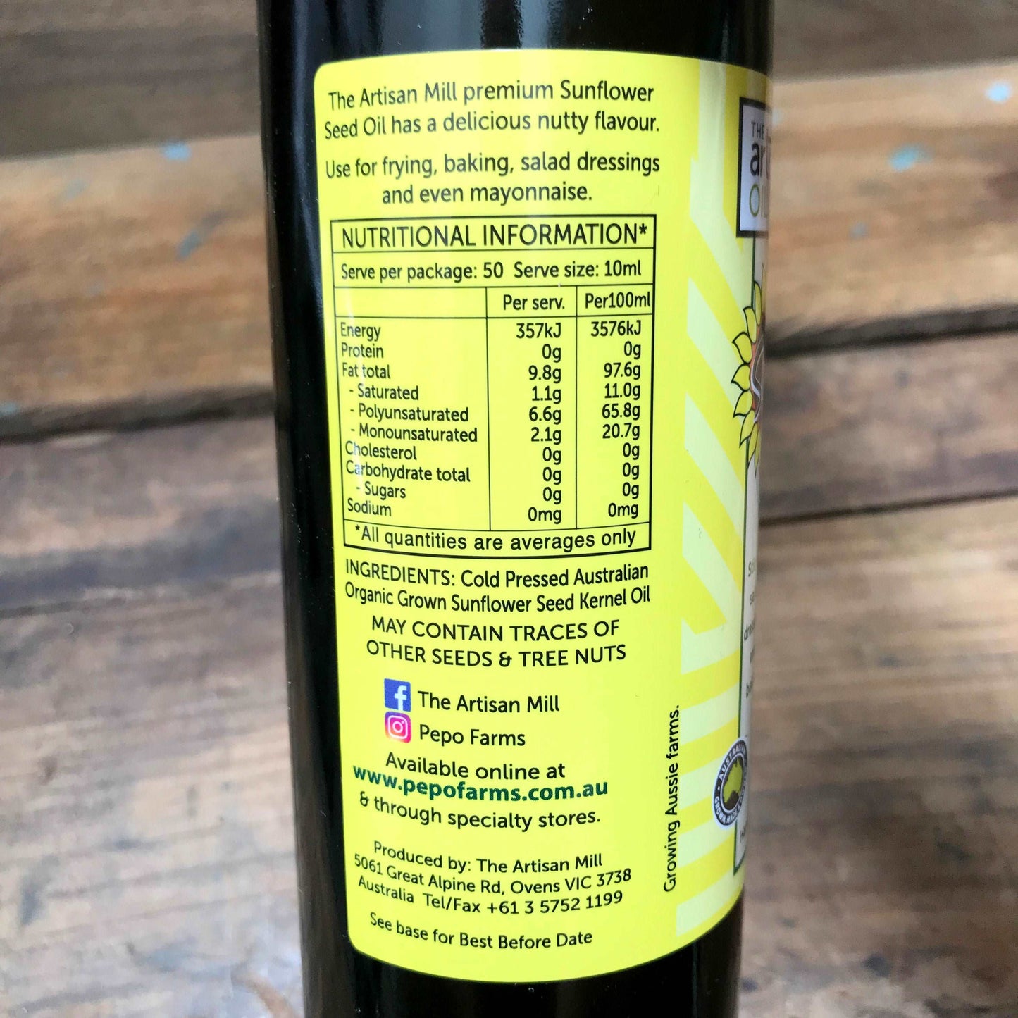 Sunflower Seed Oil - 100% Australian