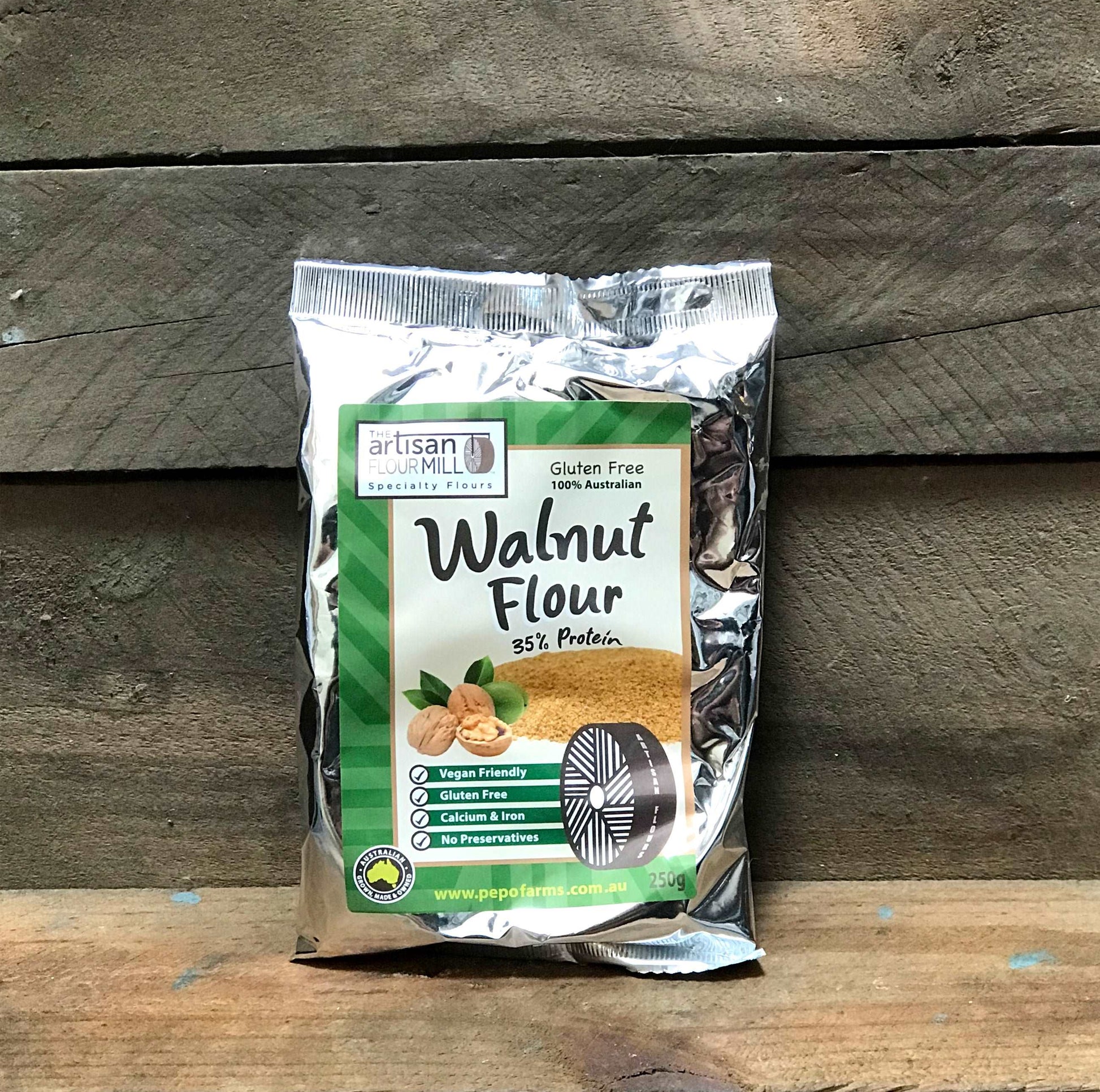 Walnut flour is the result of milling the oil press 'cake' after all the oil has been extracted from the nut.